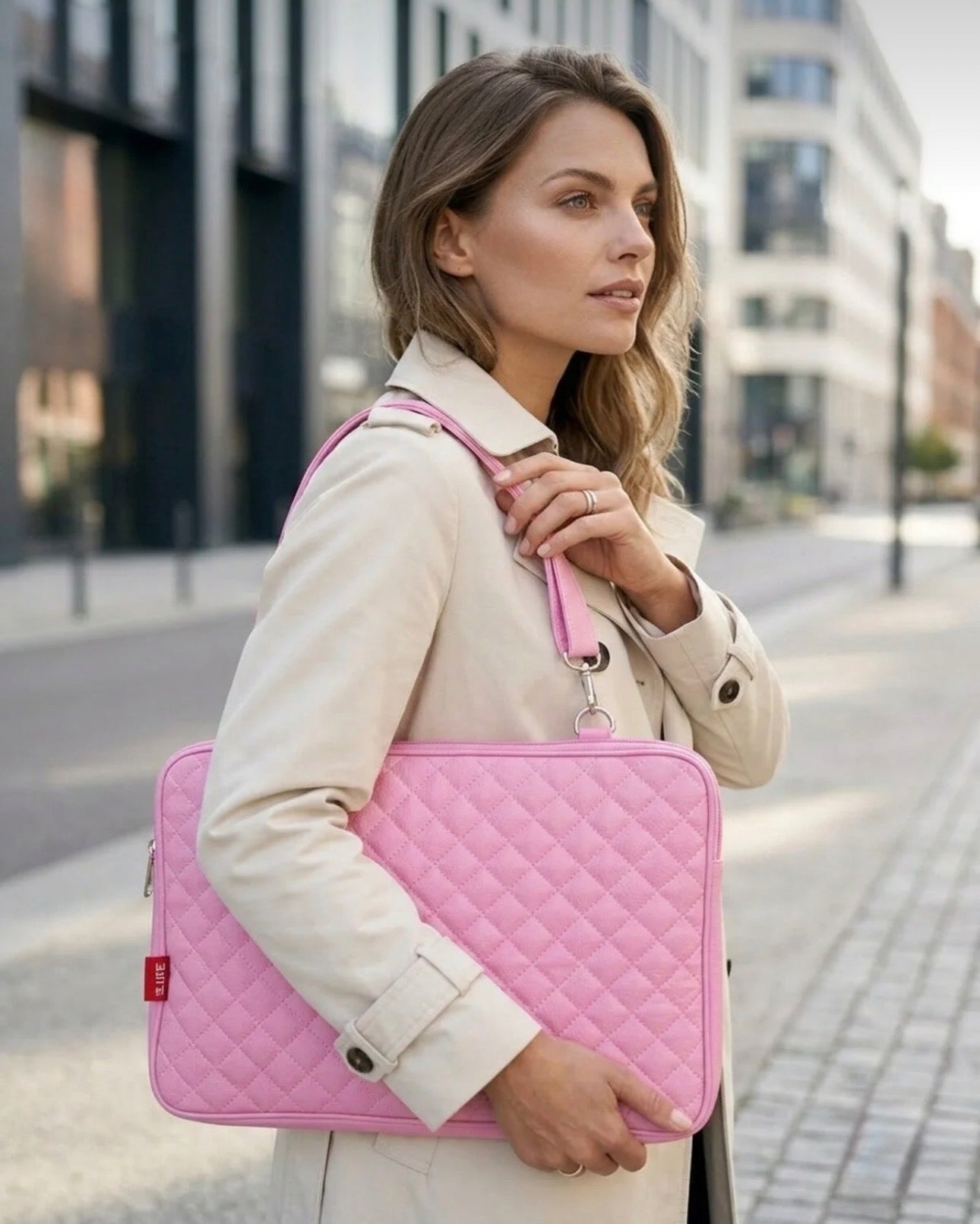 15.6" Laptop Notebook Çantası — Pembe